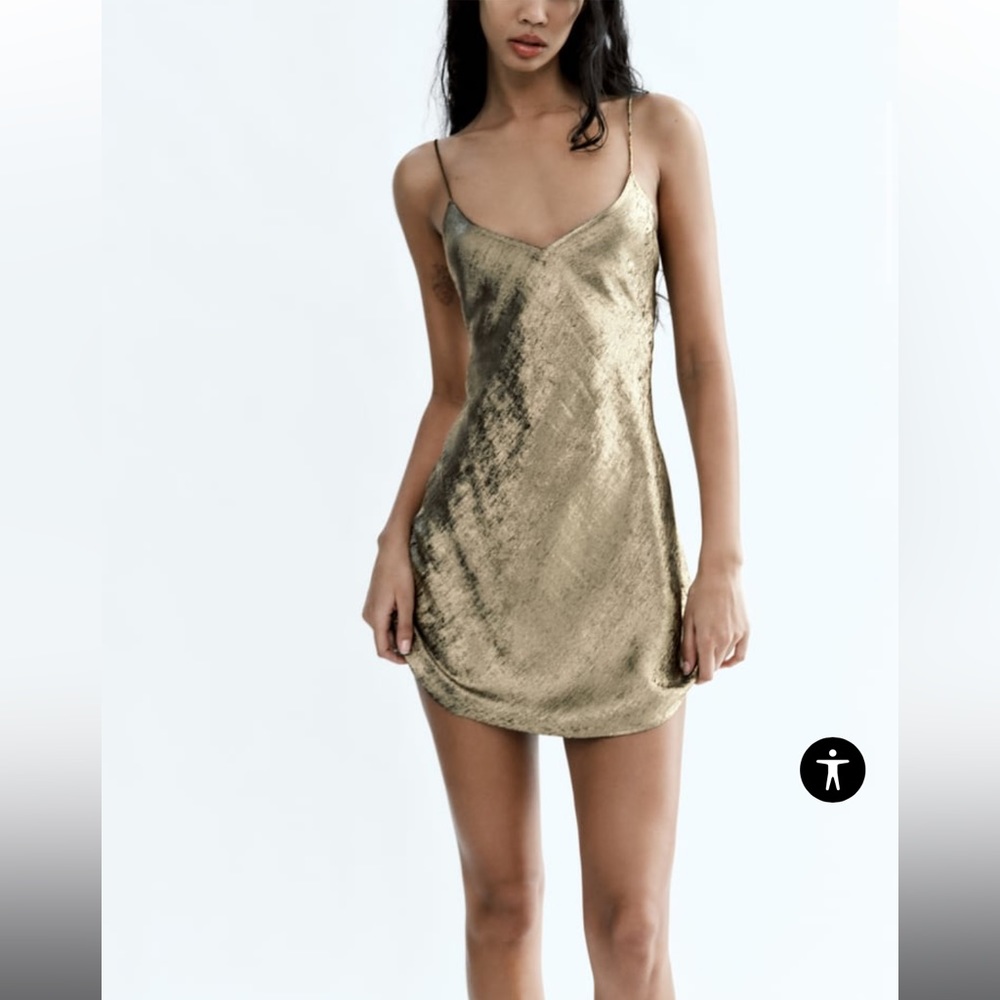 Zara Foil Mini Dress, size xs